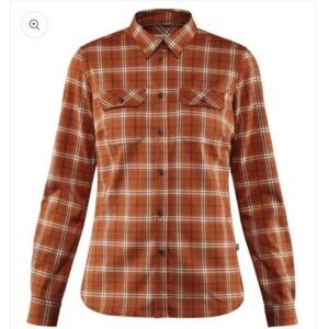 Fjallraven Fjallglim Stretch Long Sleeve Shirt, Autumn leaf orange, women’s med